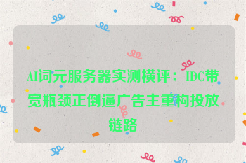 AI词元服务器实测横评：IDC带宽瓶颈正倒逼广告主重构投放链路