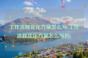 工作流程优化方案怎么写(工作流程优化方案怎么写的)