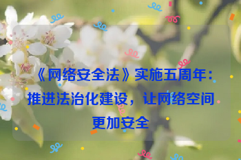 《网络安全法》实施五周年：推进法治化建设，让网络空间更加安全