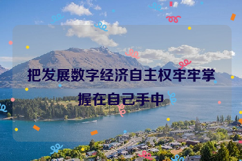 把发展数字经济自主权牢牢掌握在自己手中