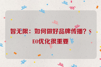 智无限：如何做好品牌传播？SEO优化很重要