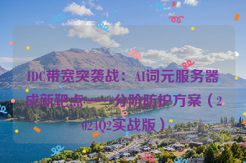 IDC带宽突袭战：AI词元服务器成新靶点——分阶防护方案（2024Q2实战版）